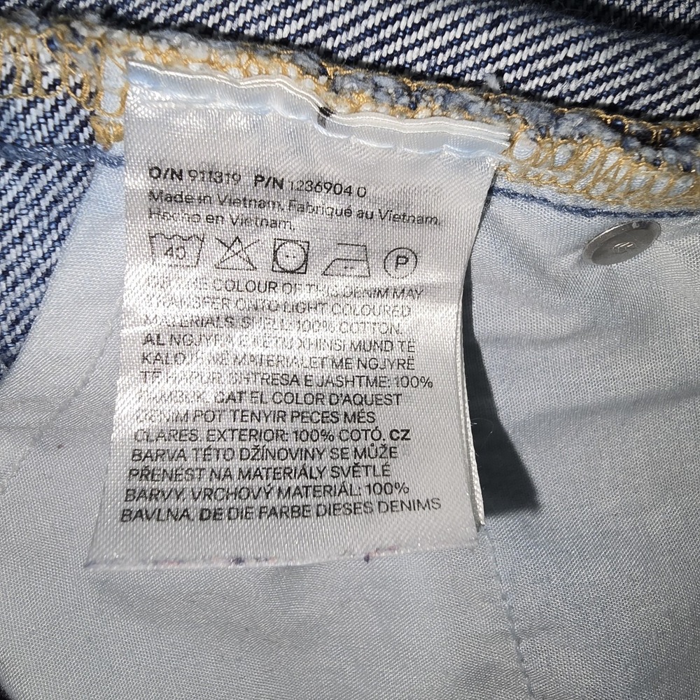 H&M High Rise Wide Leg Blue Denim Jeans Sz 6 Womens 5-Pocket 100% Cotton Boho - Picture 12 of 12